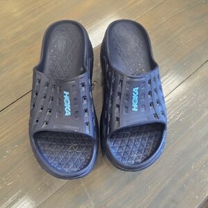 Hoka Navy Slide Sandals